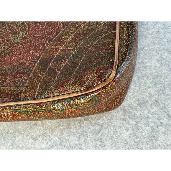 Authentic ETRO leather Paisley Shoulder bag Vintage SEE PICS - Picture 5 of 12